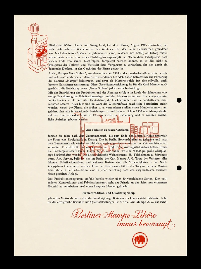 Firmenprospekt „100 Jahre Mampe“, 1952 — Bild 2
