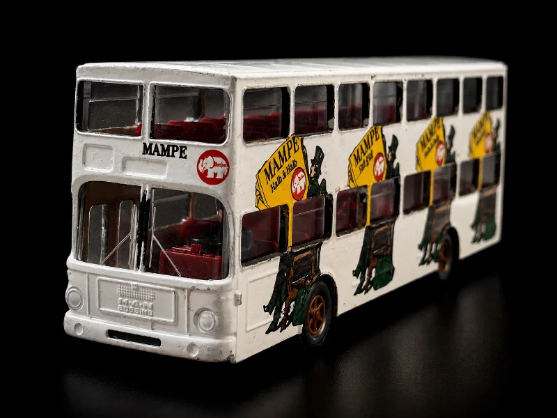 Miniatur-Doppeldeckerbus mit Mampe-Werbung, um 1990 — Bild 1